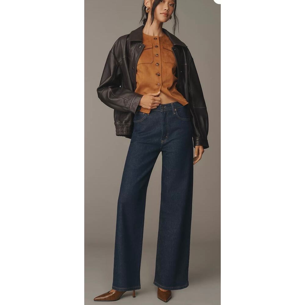 Agolde Dark Indigo Wide Leg Jeans